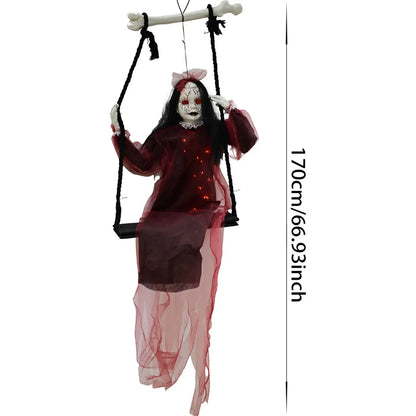 Halloween Hanging Ghosts Swing Girl