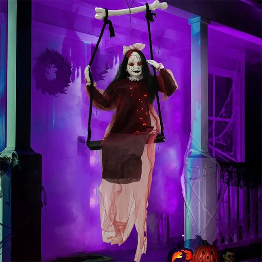 Halloween Hanging Ghosts Swing Girl