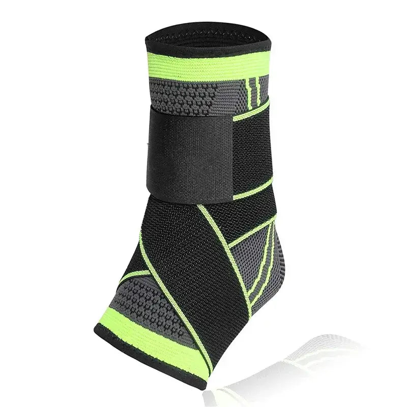 Stylish black and neon ankle brace protector for support during sports and workouts, designed for ankle sprains.