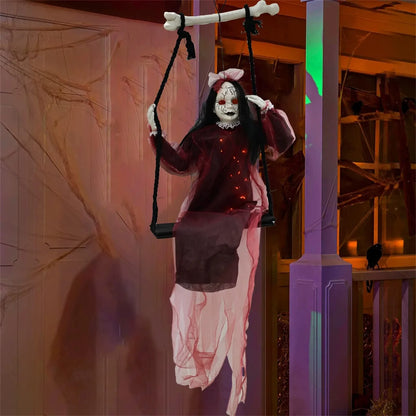 Halloween Hanging Ghosts Swing Girl