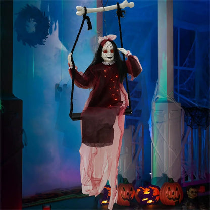 Halloween Hanging Ghosts Swing Girl